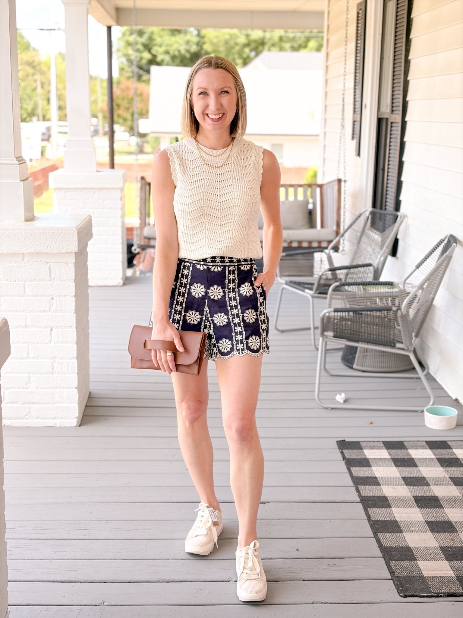 Rose & Lee Co Brielle Shorts, Navy/White Other Shorts