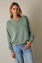 Green Quarter Zip Up Pullover
