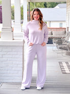 light lavender wide leg sweatpants