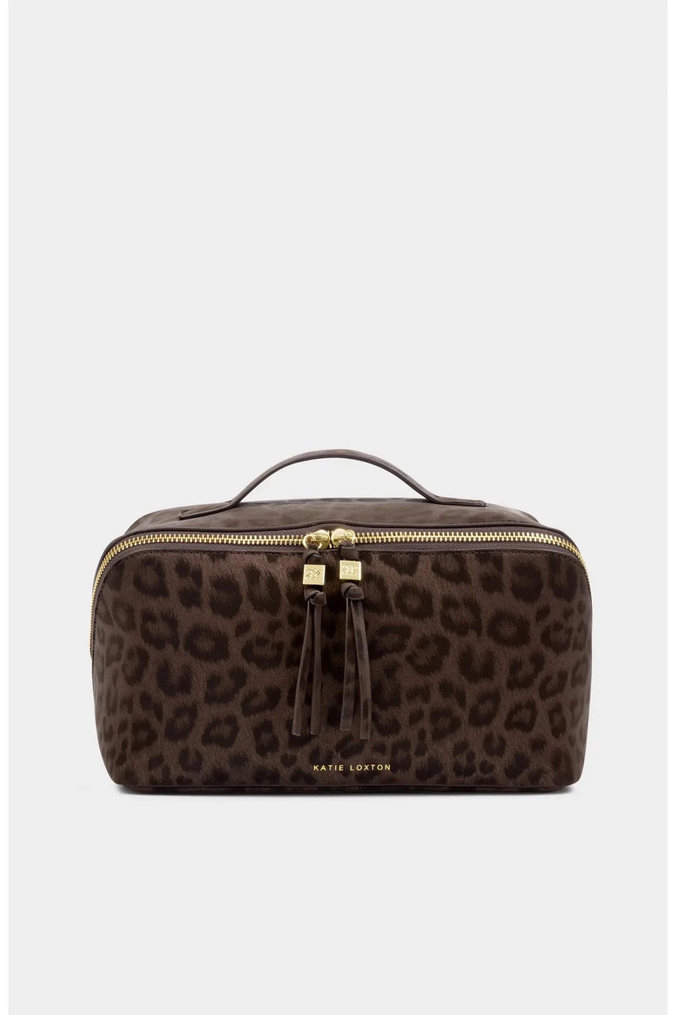 Rose & Lee Co Soho Medium Makeup Bag, Chocolate Leopard Bags