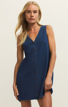 Indigo Blue Sleeveless V-Neck Mini Dress