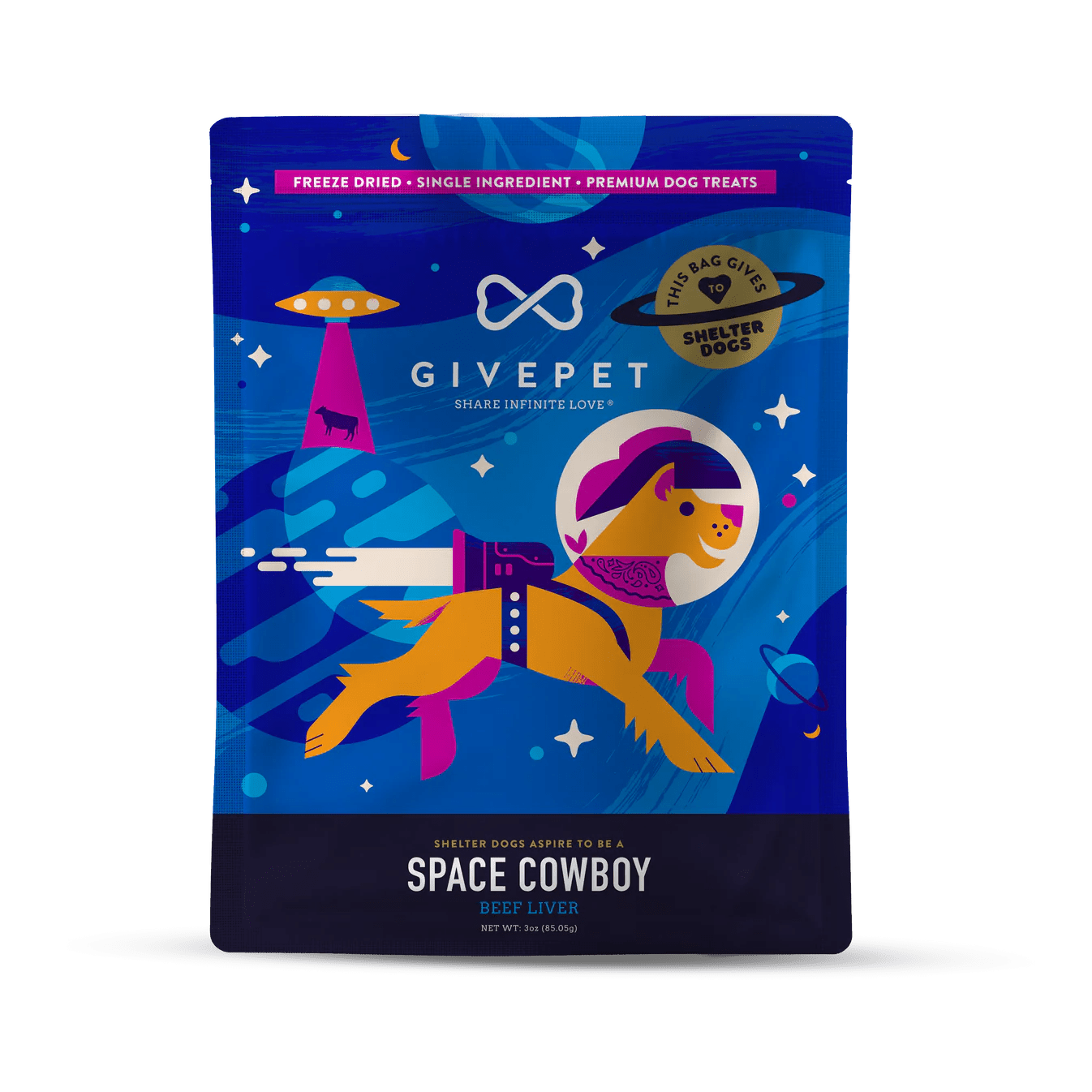 Rose & Lee Co Space Cowboy Freeze-Dried Dog Treats Pets