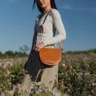 Rose & Lee Co Stella Saddle Bag, Camel Bags