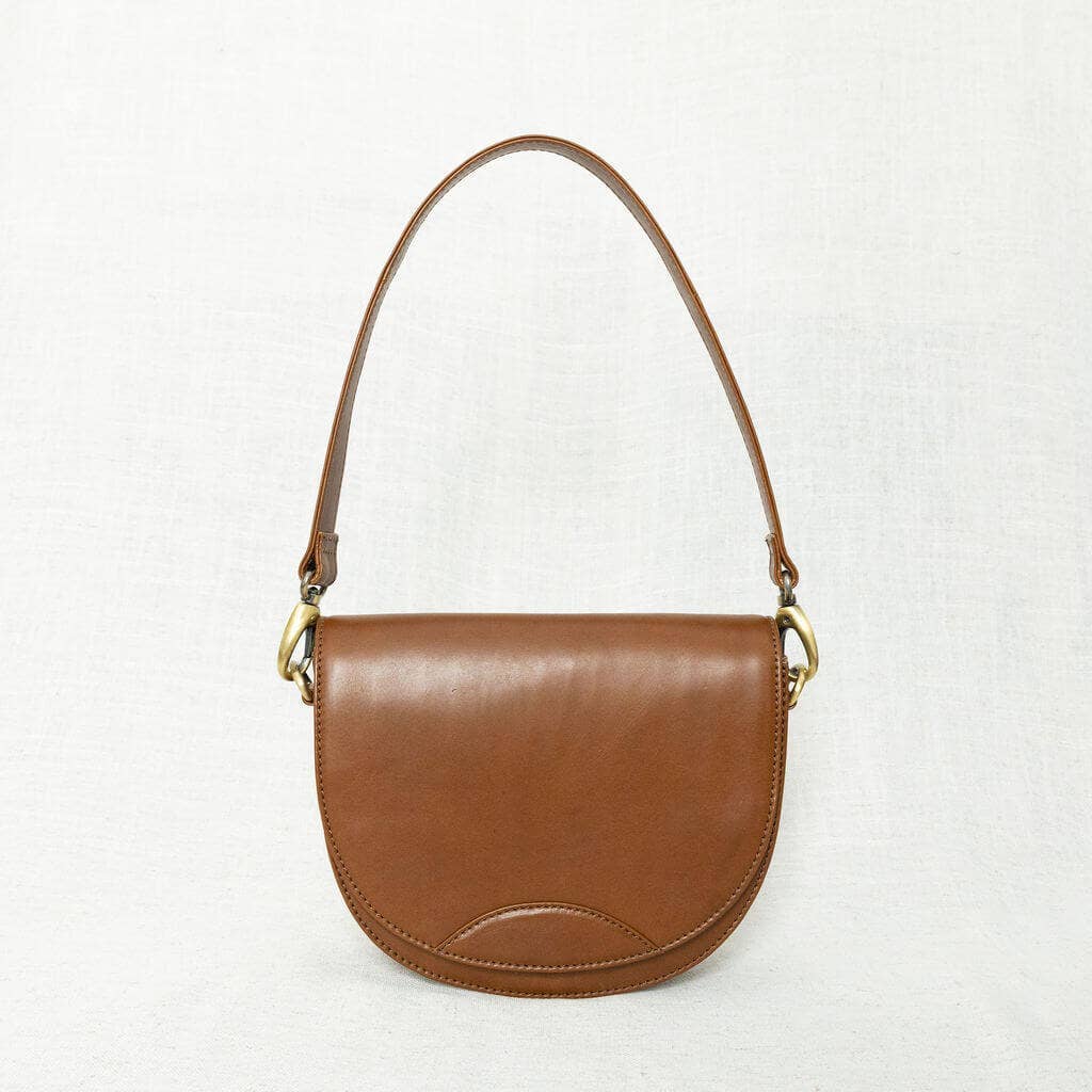 Rose & Lee Co Stella Saddle Bag, Classic Chestnut Bags