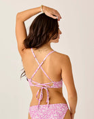 Floral/Checkered Reversible Bikini Top