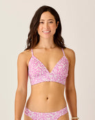 Floral/Checkered Reversible Bikini Top