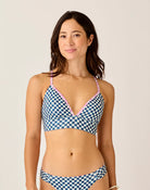 Floral/Checkered Reversible Bikini Top