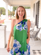 Rose & Lee Co Glena Dress, Green/Blue Event Dress