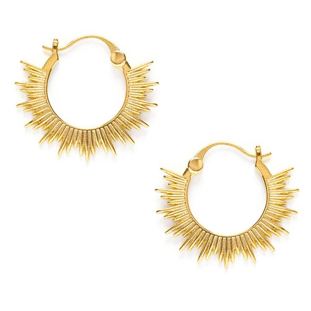Gold Sunburst Earrings