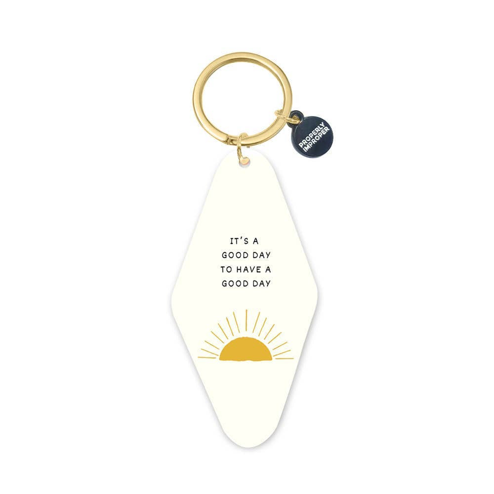 White It's A Good Day Keychain