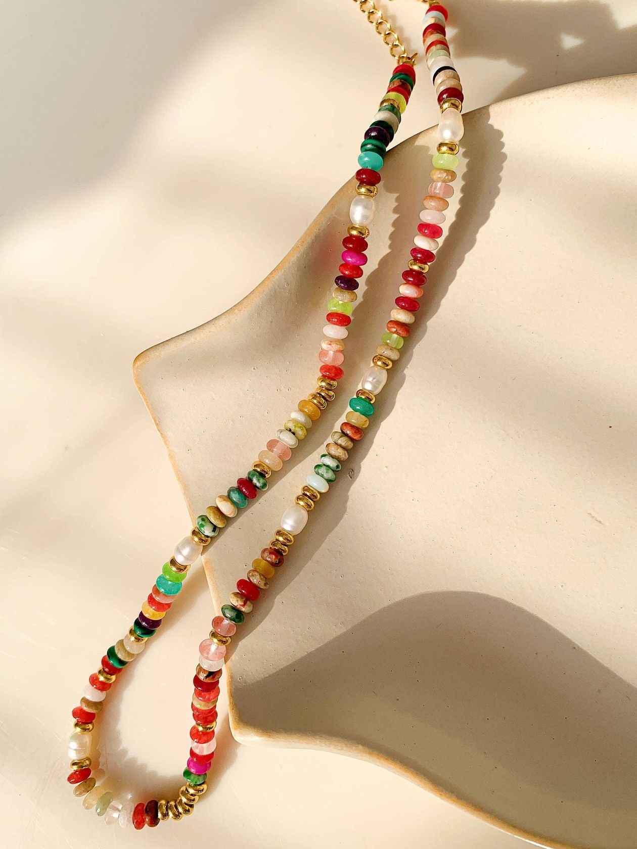Rose & Lee Co Sunny Boho Beaded Necklace, Multi Necklaces