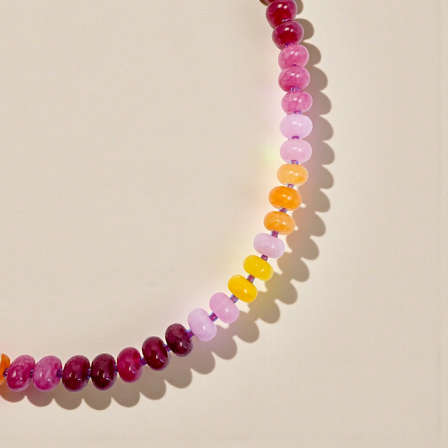 Rose & Lee Co Bold Gemstone Beaded Necklace, Sunset Necklaces