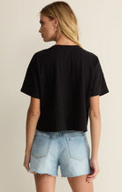 Rose & Lee Co Sway Texture Tee, Black by Z Supply short sleeve