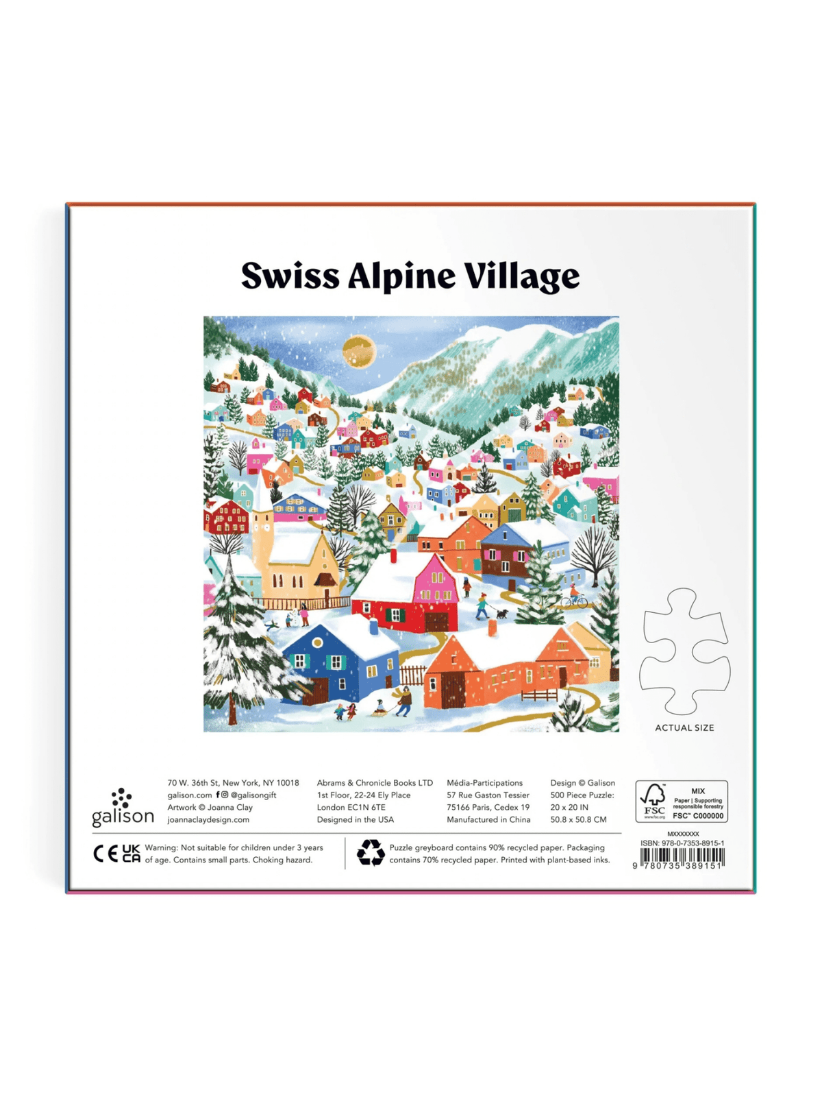 Rose & Lee Co 500 Piece Foil Puzzle, Swiss Alpine Village Home & Gifts