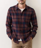 Navy/Burgundy Plaid Men's Flannel