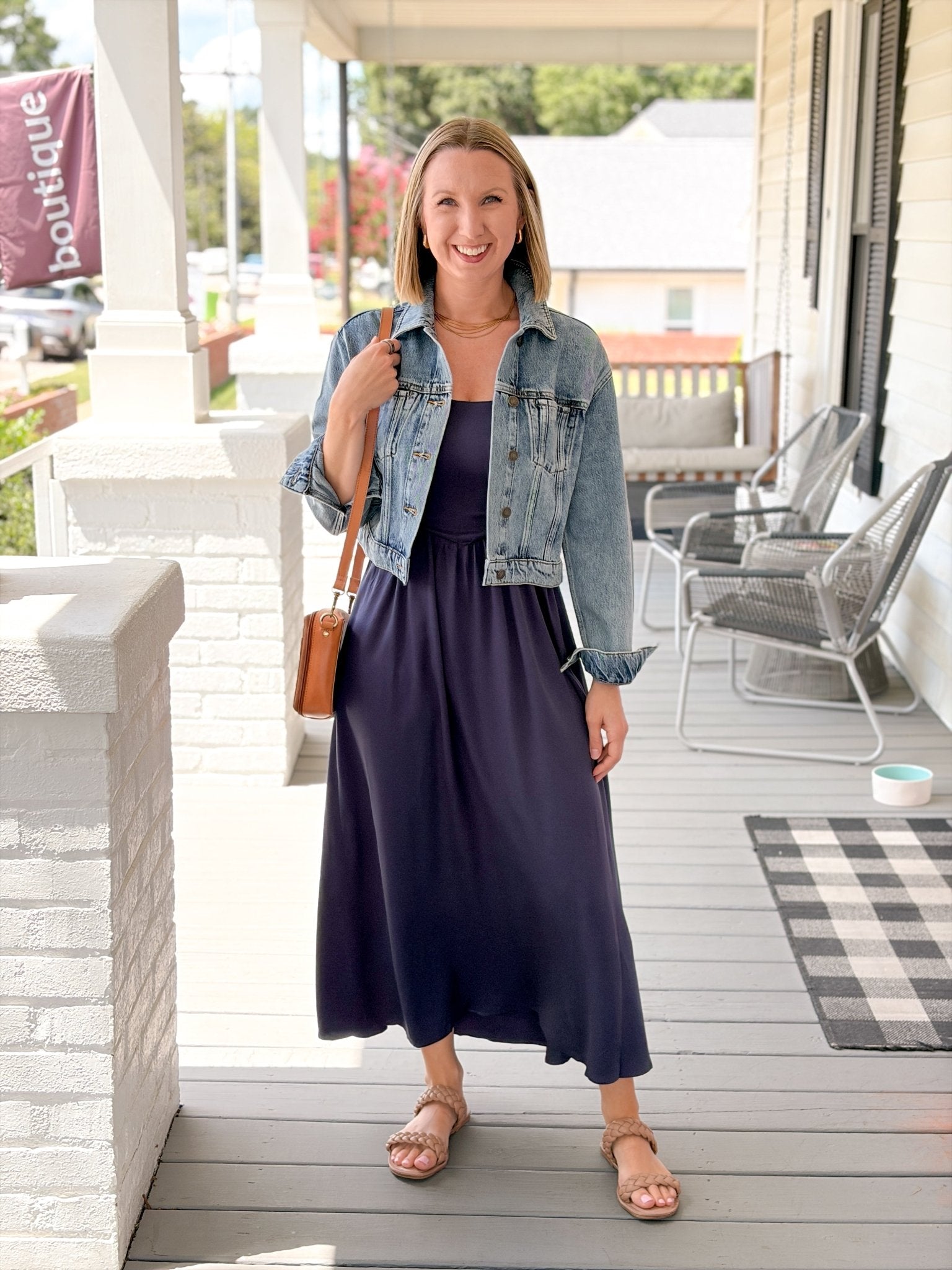 Rose & Lee Co Tarynel Dress, Navy Casual Dresses