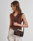 Rose & Lee Co Taya Crossbody Bag, Bitter Chocolate Suedette Bags