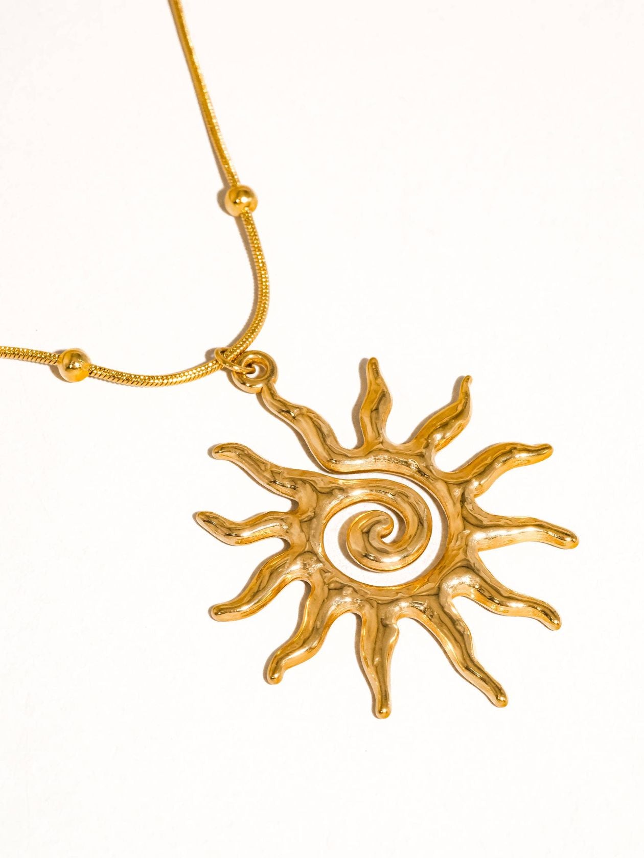 Taiyo 18K Gold Non-Tarnish Boho Sun Necklace
