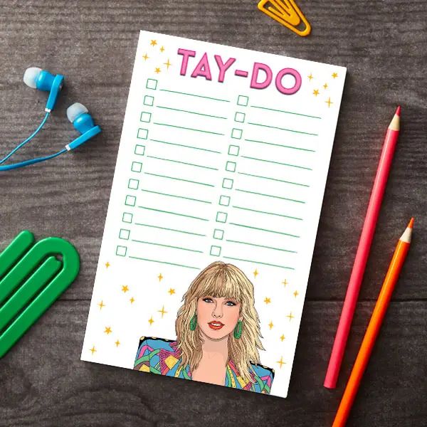 Rose & Lee Co Taylor Swift Notepad, Tay - Do List Stationary