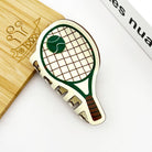 Beige/Green Tennis Racket Claw Clip