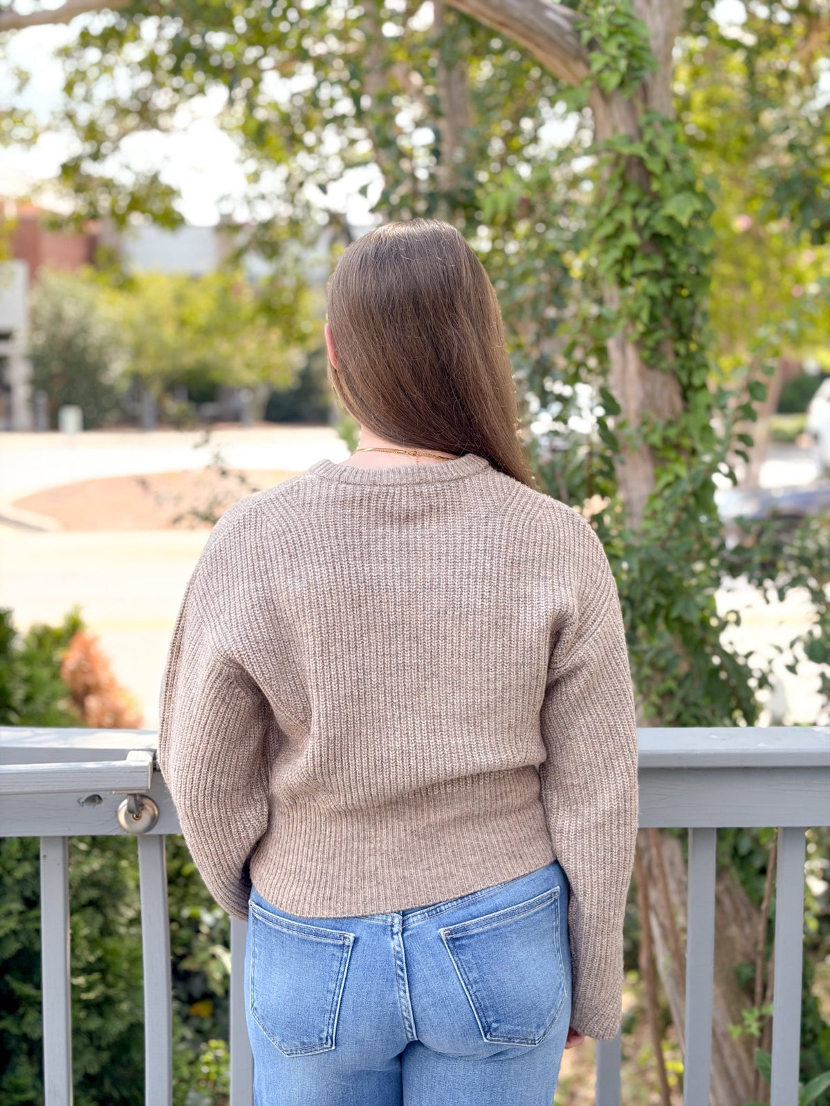 Rose & Lee Co The Chunky Knit Sweater, Dusk by Good American Sweaters