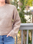 Rose & Lee Co The Chunky Knit Sweater, Dusk by Good American Sweaters