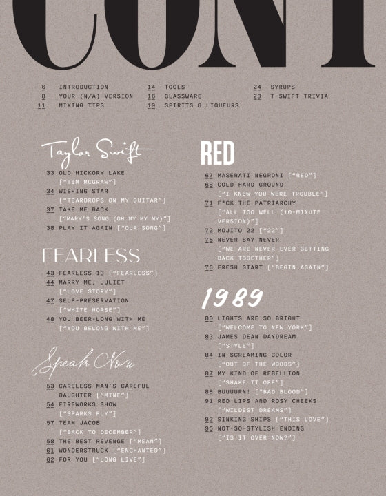 The Eras Pour Cocktail Book