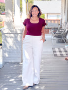 light grey work pants, wide leg