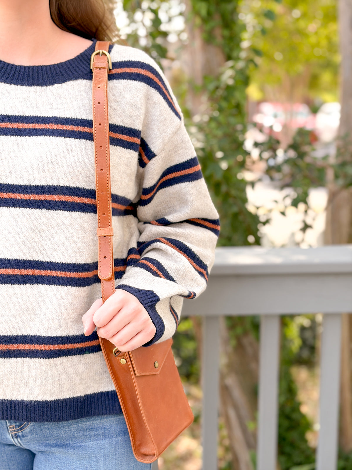 Rose & Lee Co Tiber Sweater, Navy/Rust Multi Sweaters