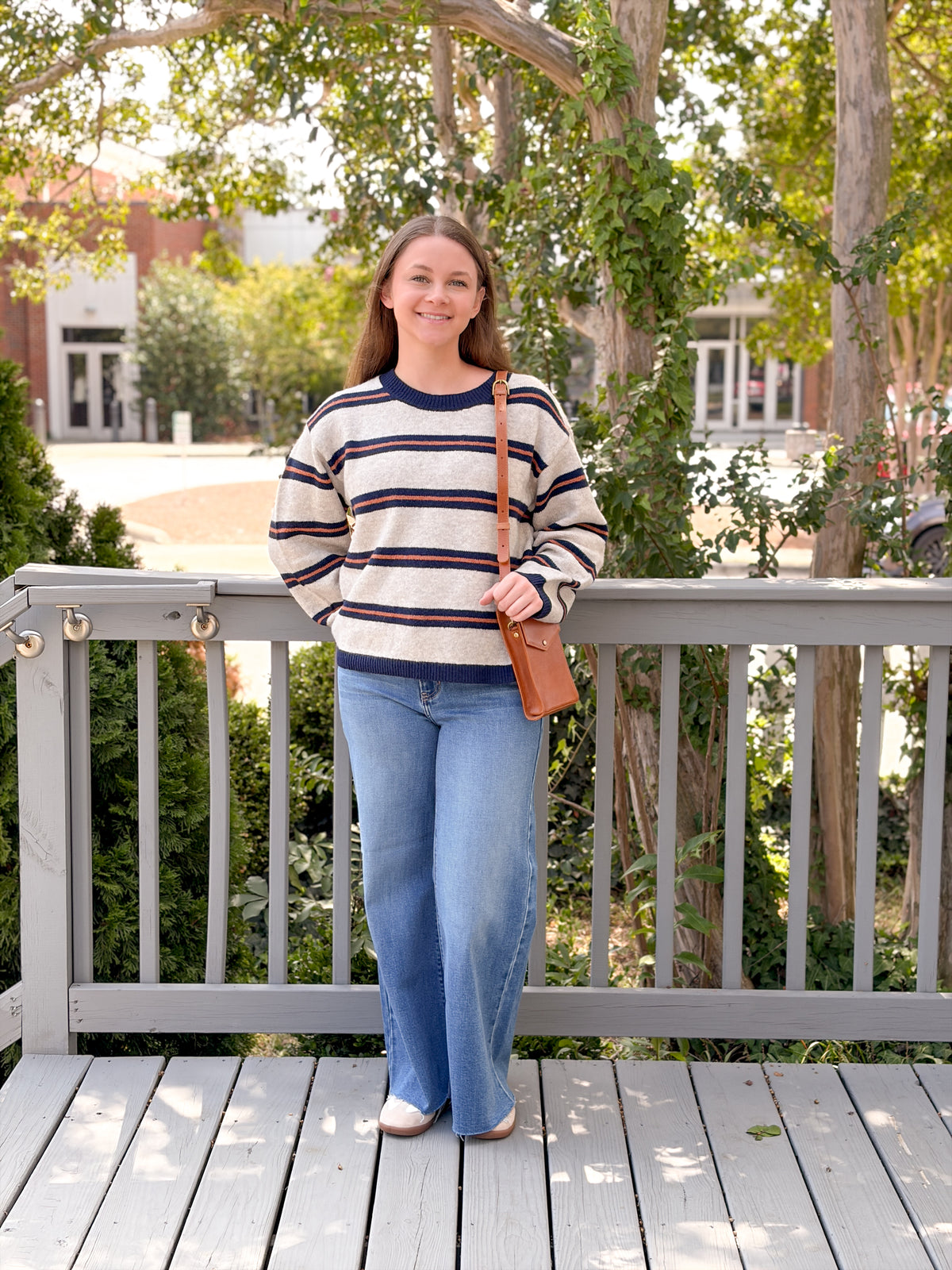 Rose & Lee Co Tiber Sweater, Navy/Rust Multi Sweaters