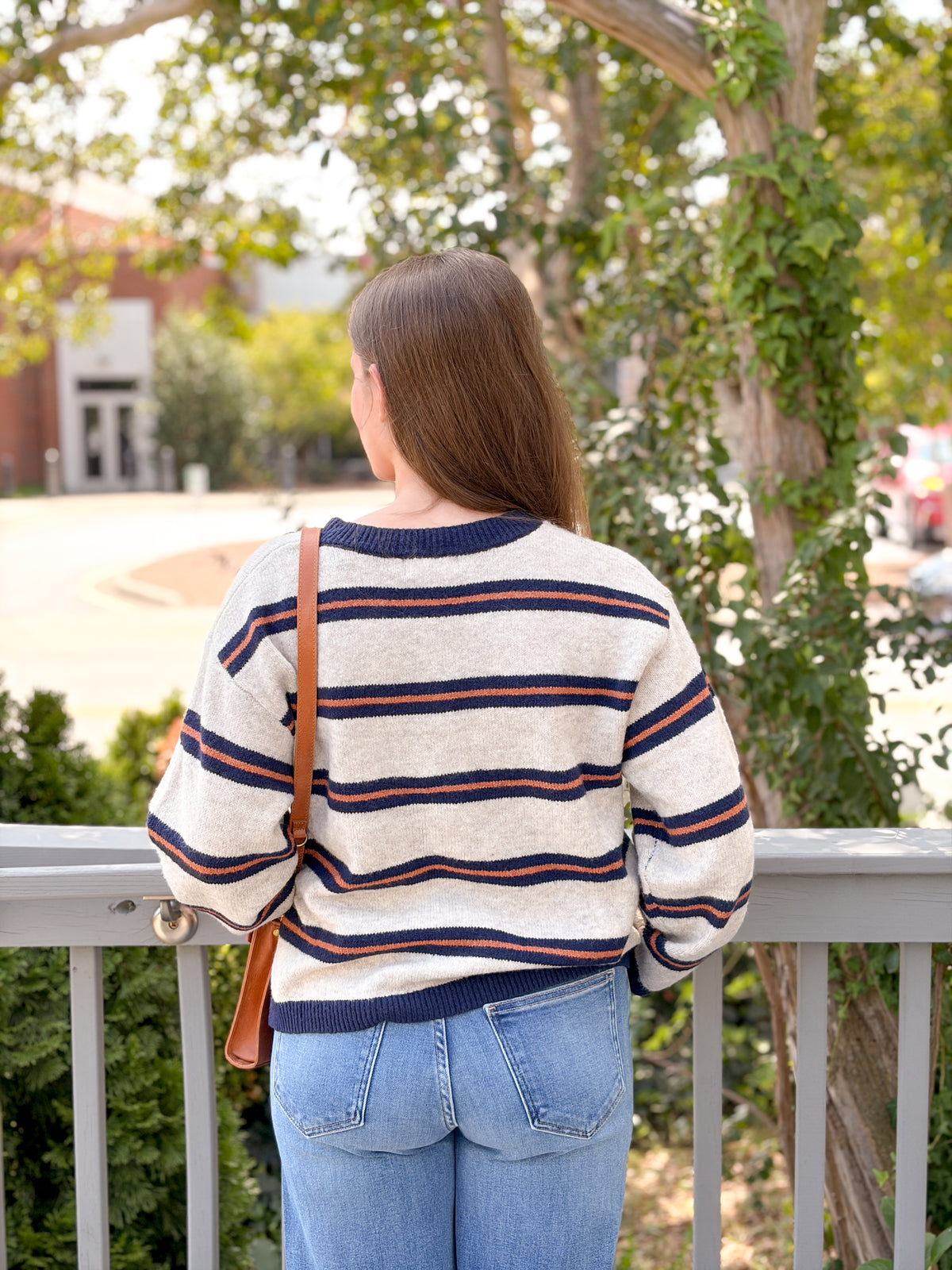 Rose & Lee Co Tiber Sweater, Navy/Rust Multi Sweaters