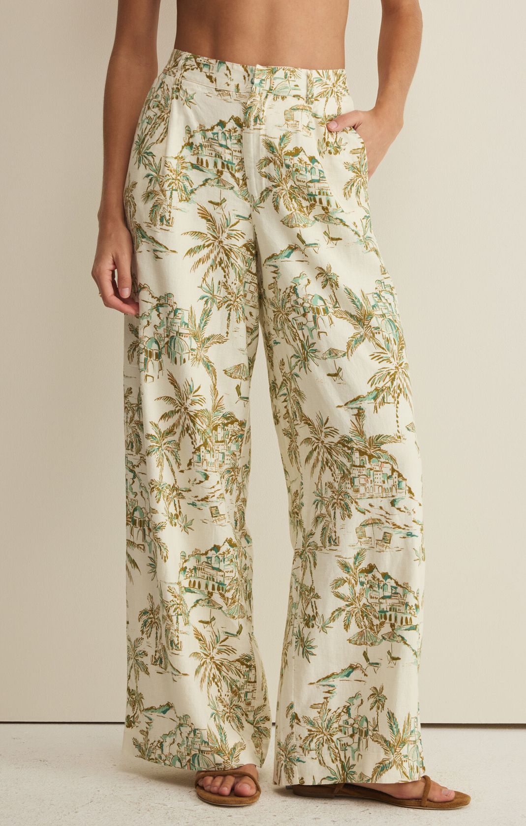 Rose & Lee Co Tiki Tide Pants, Island Coconut by Z Supply Pants