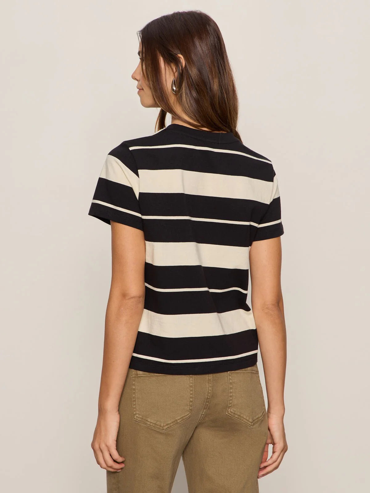 black and white striped tee