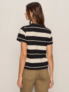 black and white striped tee