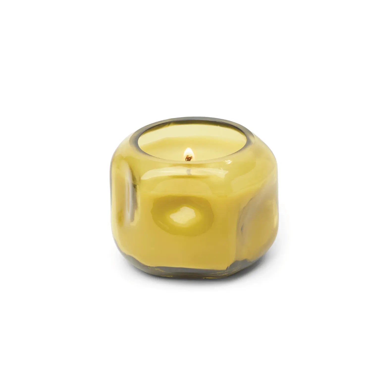 Rose & Lee Co Basalt Yellow 5 oz Glass Candle, Tobacco Patchouli Candles