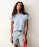 Rose & Lee Co Tried & True Tee, Soft Chambray by Marine Layer short sleeve