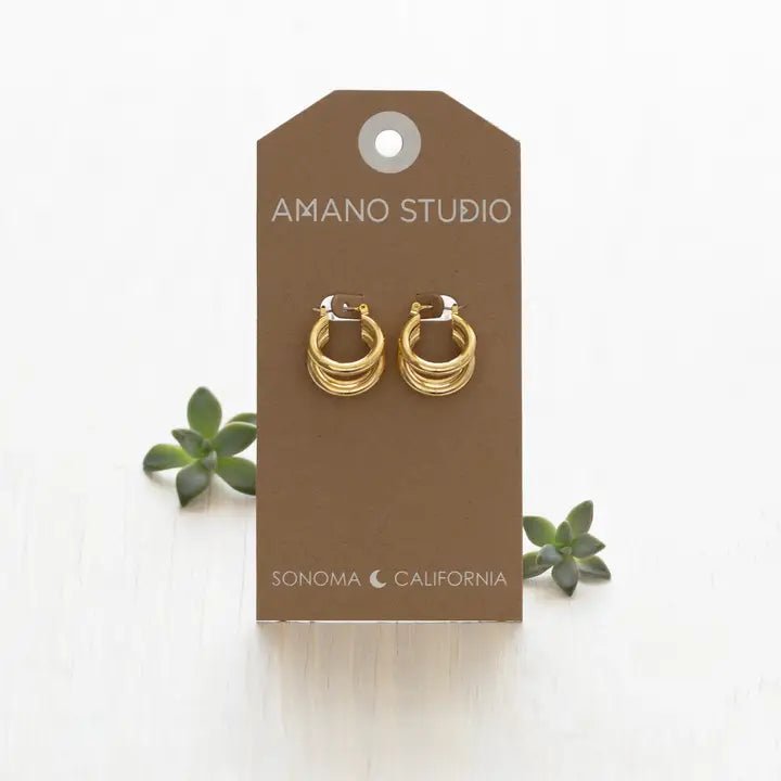Rose & Lee Co Triple Hoop Earrings Earrings