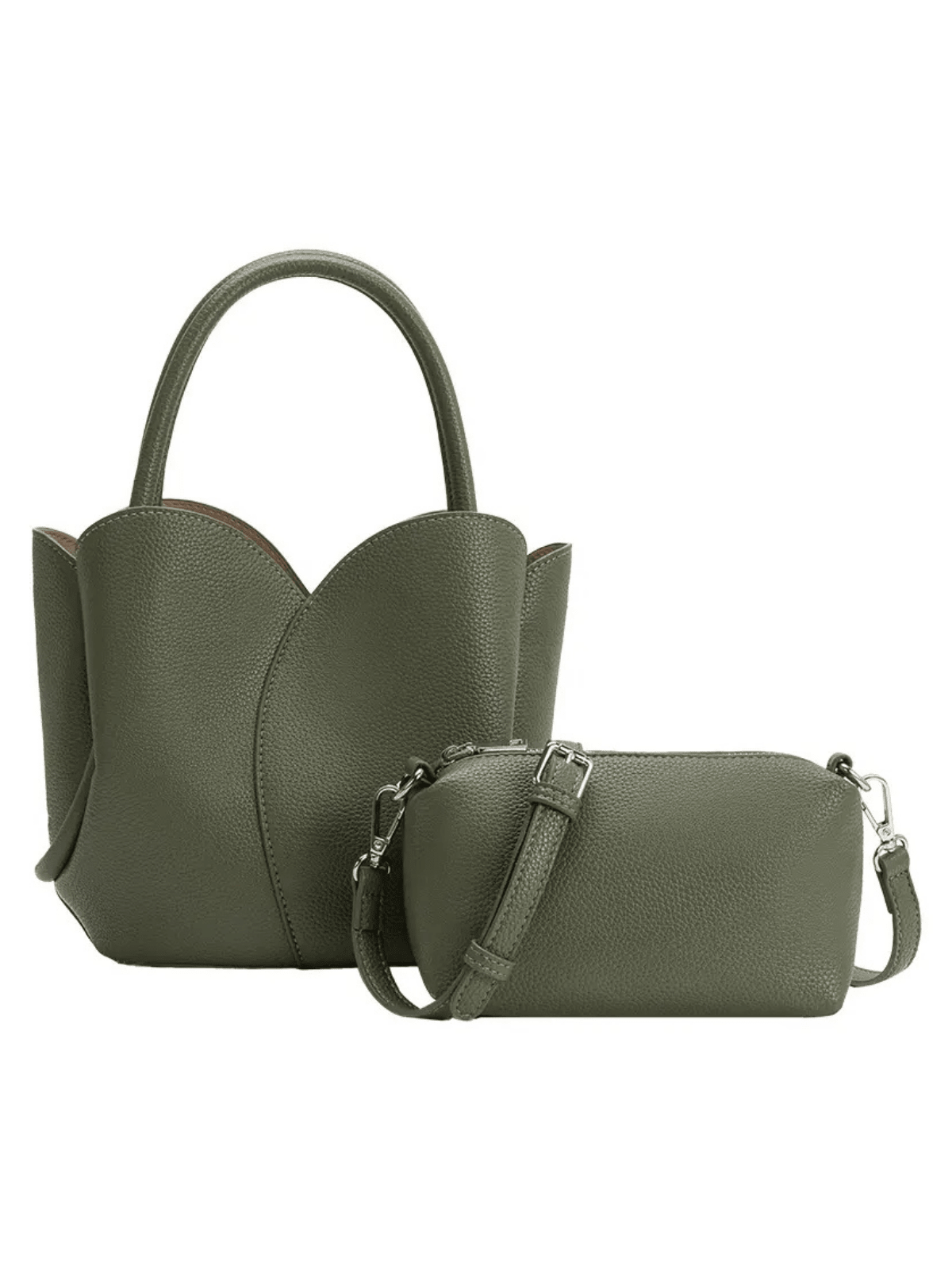Rose & Lee Co Tulip Top Handle Bag, Moss Bags