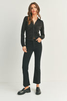 Black Cropped Flare Jeans Apex Ethical Boutique
