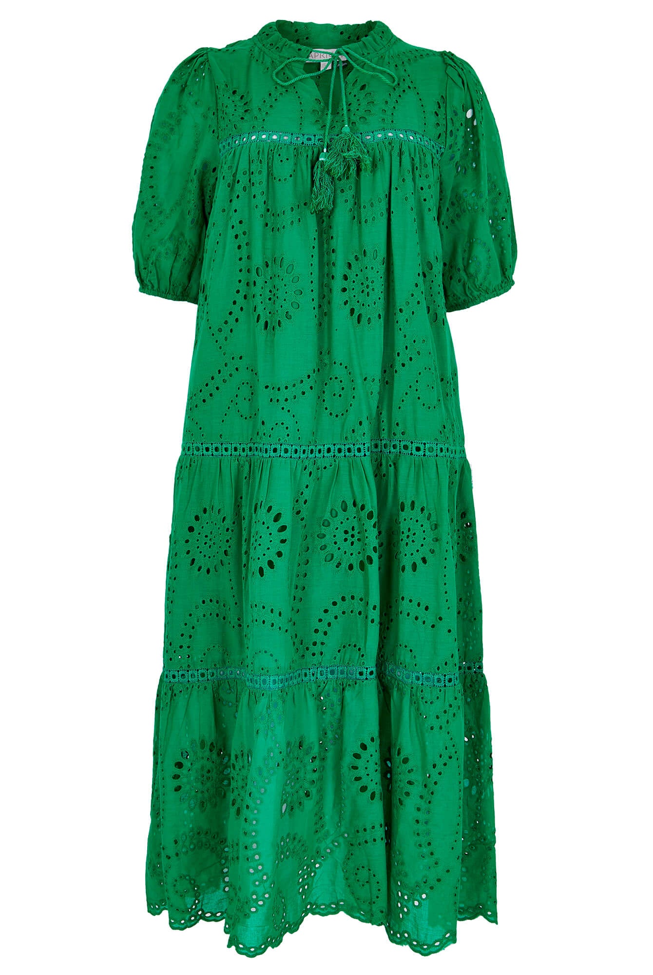 Tiered Green Midi Dress Apex Ethical Boutique