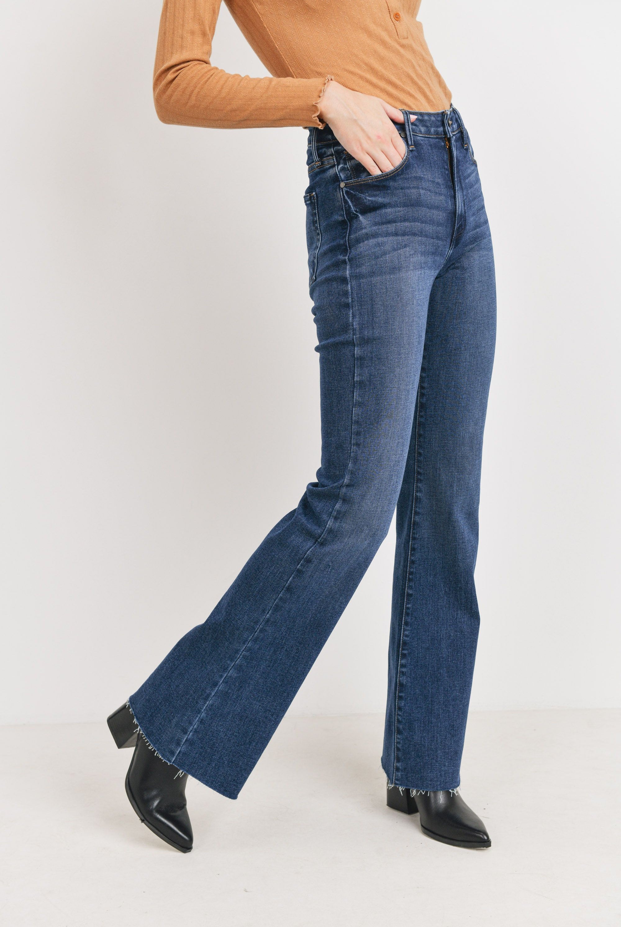 High Rise Flared Jeans Apex Ethical Boutique