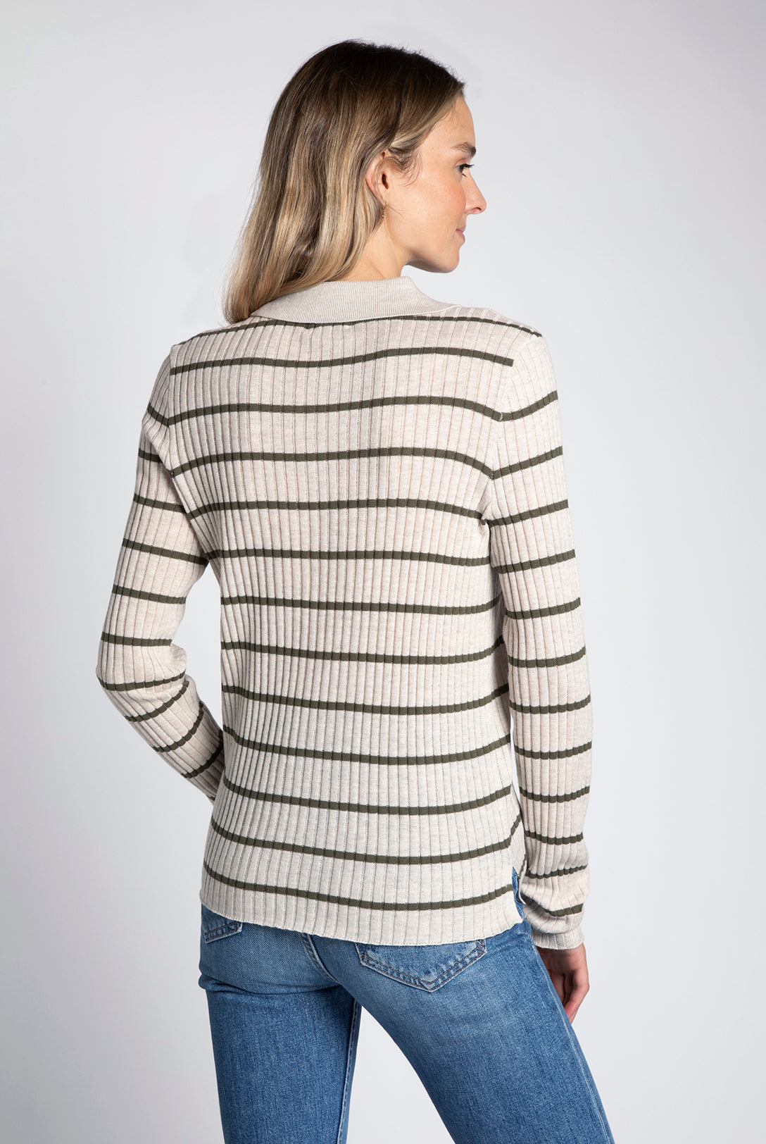 Ivory/Olive Long Sleeve Top Apex Ethical Boutique