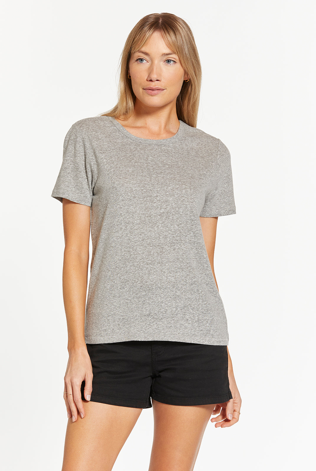 Heather Grey Short Sleeve Top Apex Ethical Boutique