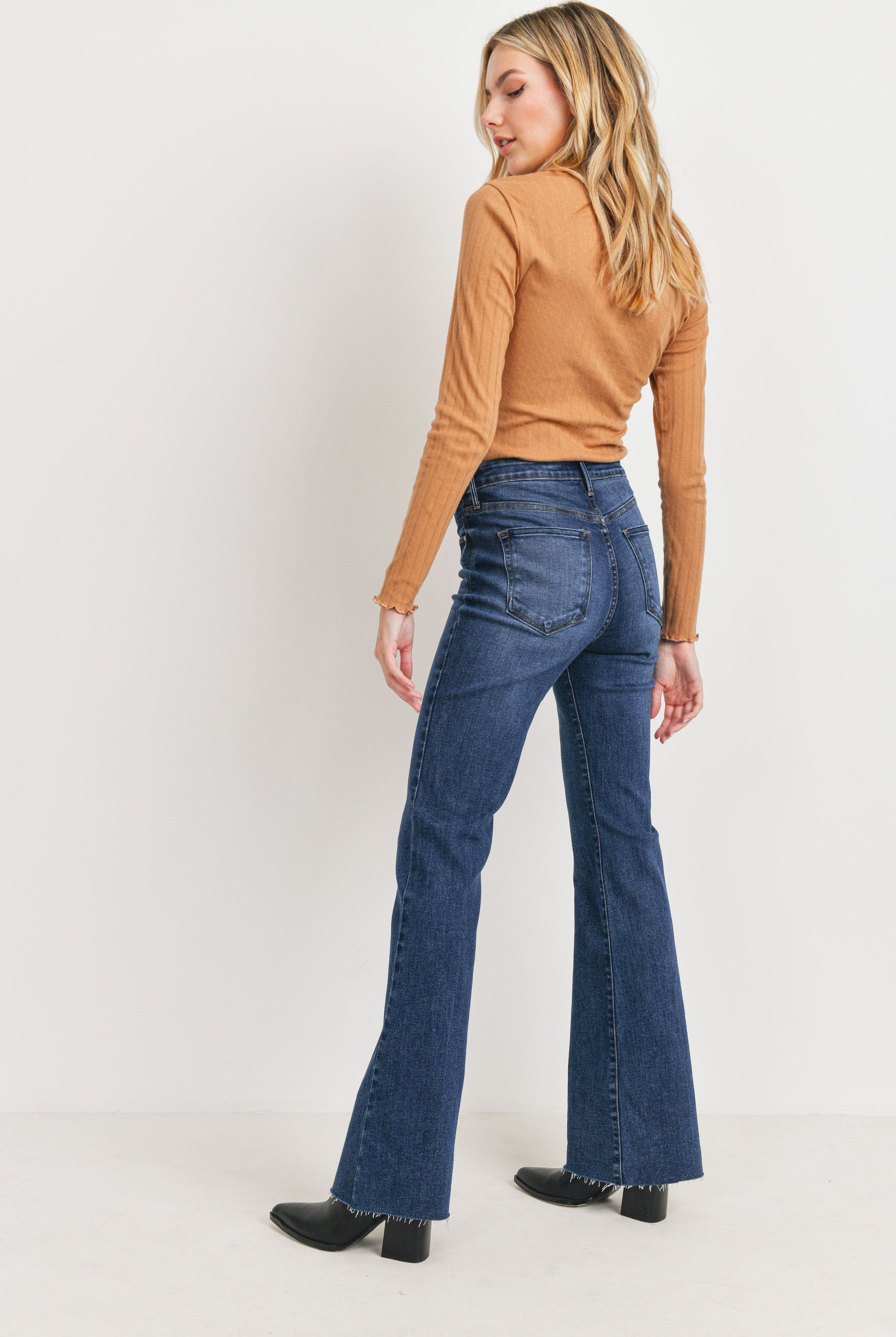 High Rise Flared Jeans Apex Ethical Boutique