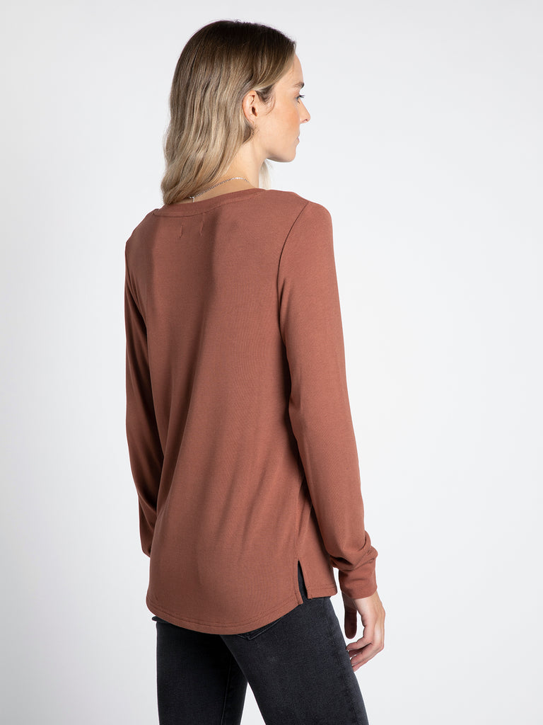 Long Sleeve V-Neck Top Apex Ethical Boutique