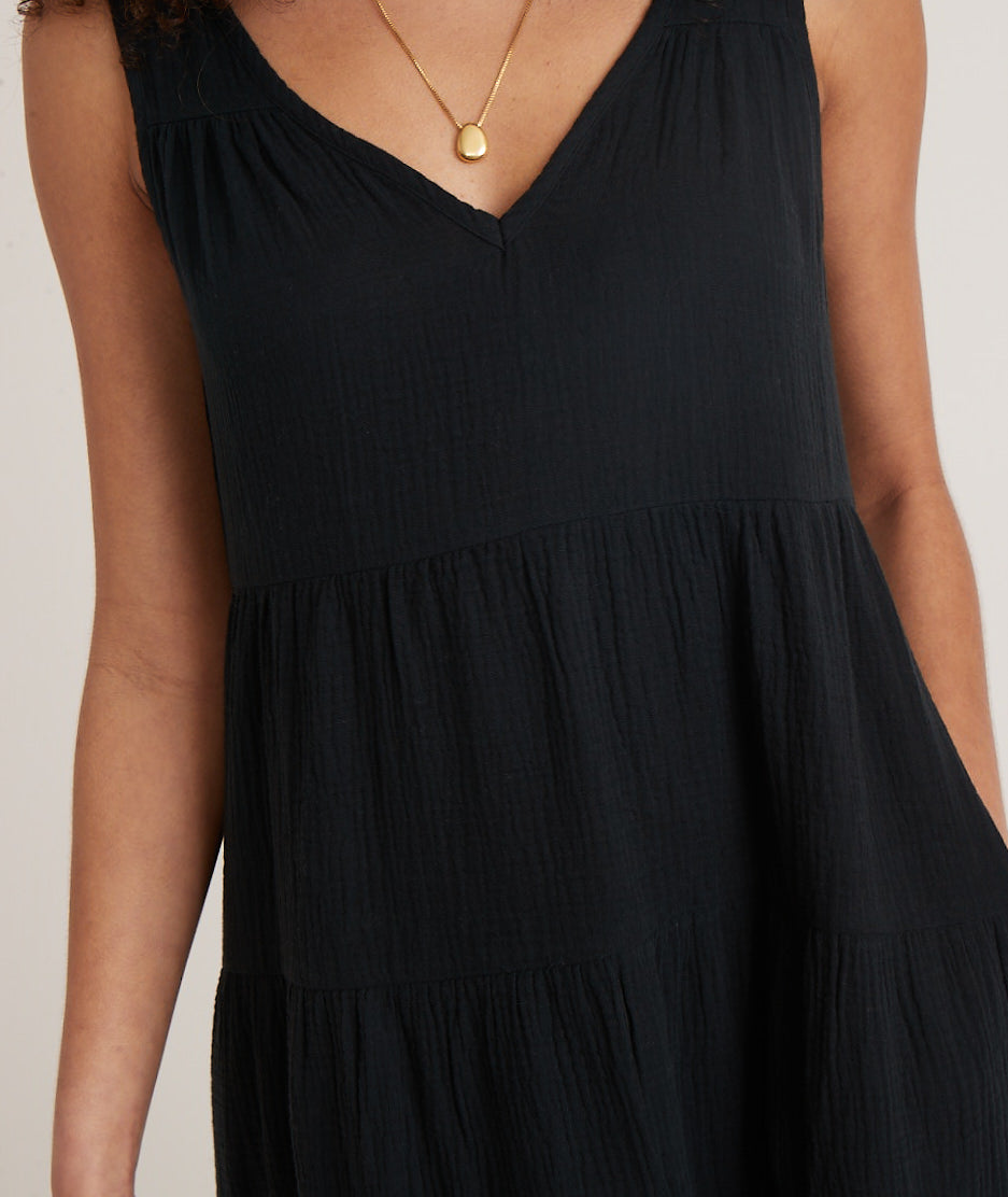 Black Sleeveless Midi Dress Apex Ethical Boutique