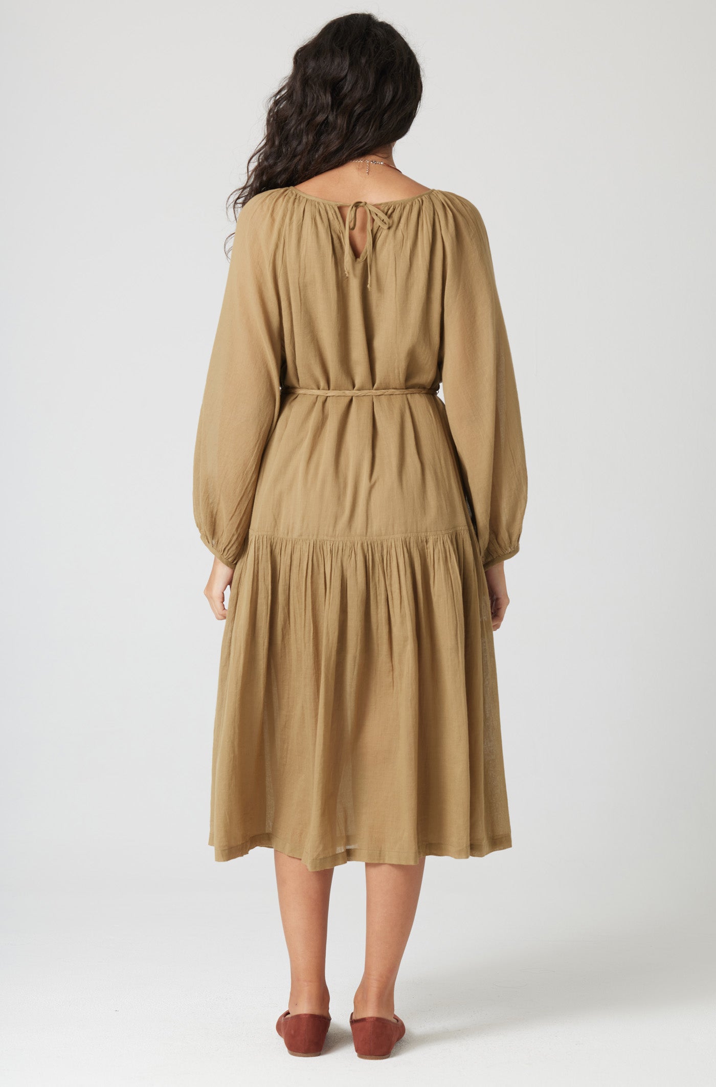 Bronze Flowy Midi Dress Apex Ethical Boutique