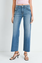 Rose & Lee Co Slim Palazzo Jeans, Medium Denim Denim