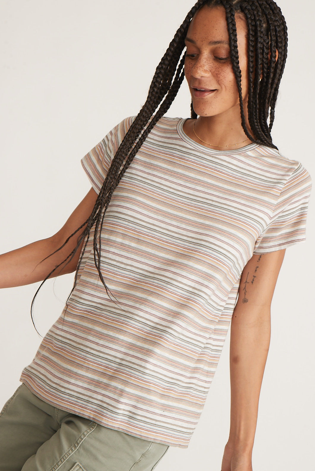 Multi Colored Striped Top Apex Ethical Boutique