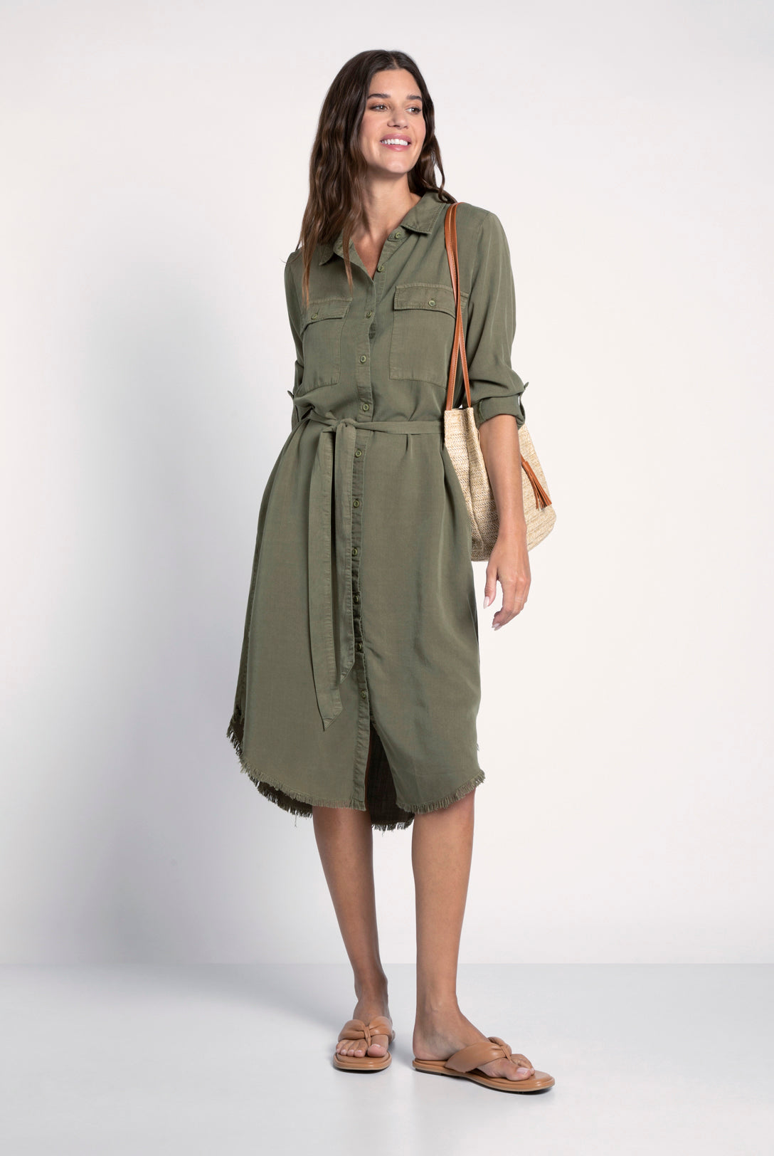 Long Sleeve Olive Dress Apex Ethical Boutique